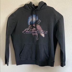 All Saints Black Graphic Hoodie
